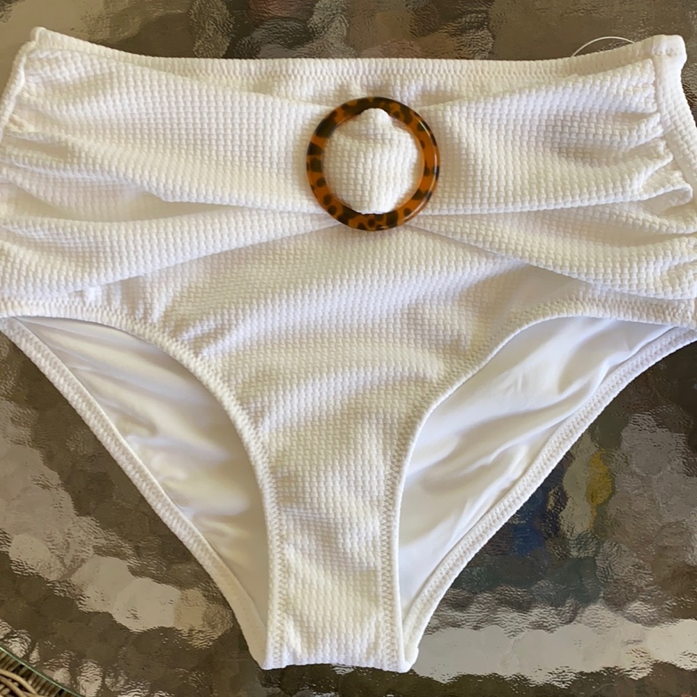 NWT High-Waisted Belted Swim Bottoms